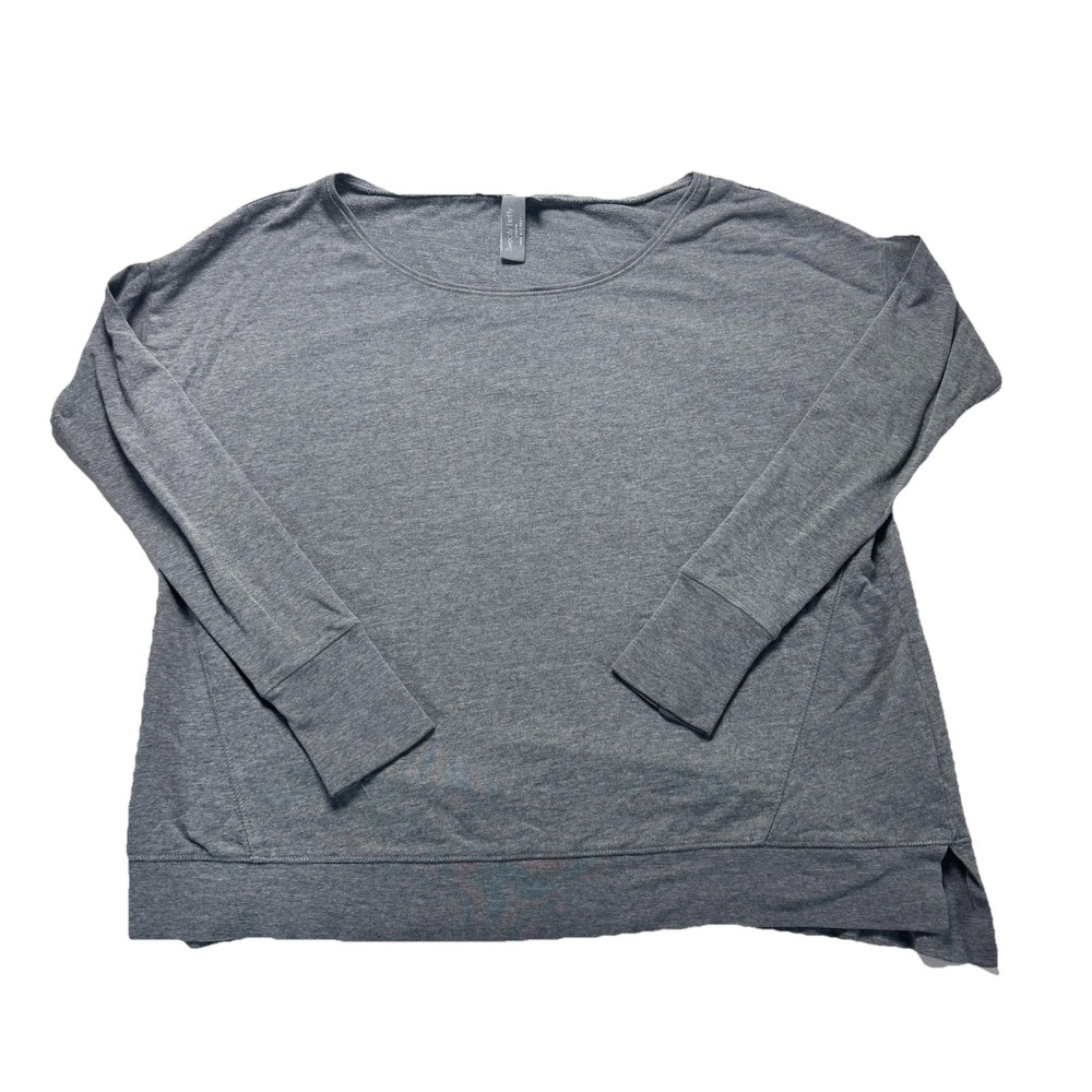 Sweaty Betty Gray Long Sleeve Scoop Neck Relaxed Fit Pullover Top XS